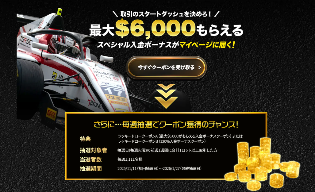 【最大$6,000】BigBoss ラッキードロー&入金ボーナスキャンペーン開催中!